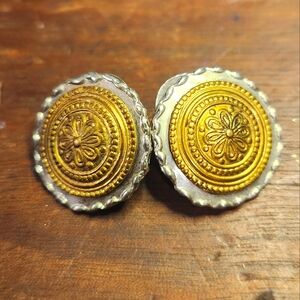 Silver and Gold toned Statment earrings  (pierced)